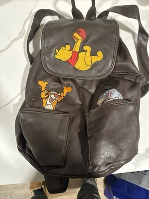 Y2K Disney Winnie The Pooh Mochila Cordón y Cremallera Pooh Tigger Eeyore Bolso Foto 1 de 4
