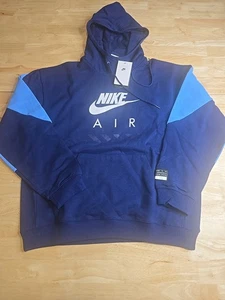 Nike Air Men's Fleece Pullover Hoodie Size Medium Blue - Picture 1 of 6