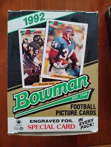 1992 BOWMAN FOOTBALL UNOPENED HOBBY WAX BOX 36 PACKS SMITH/SANDERS GOLD FOIL - Picture 1 of 2
