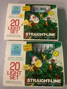 Vintage GE Merry Midget MultiColor 20 Straight Line Christmas Lights Set of 2 - Picture 1 of 6
