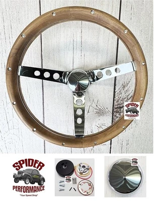 1963-1964 Mercury wood steering wheel 13 1/2" CLASSIC WALNUT - Image 1 of 4