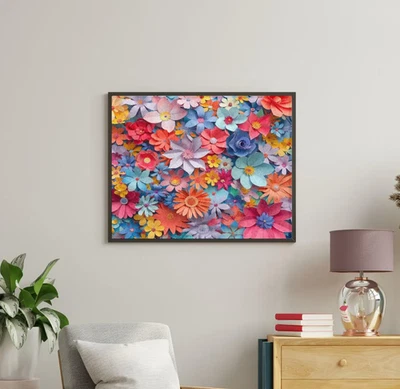 Floral Multi-Colored Paint by Number Kit – Vibrant Flower Wall Art - Image 1 of 4