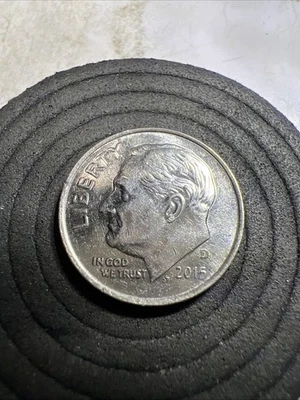 2015-D Roosevelt Dime Mint Error – Die Chips on Roosevelt’s Hairy - Image 1 of 4