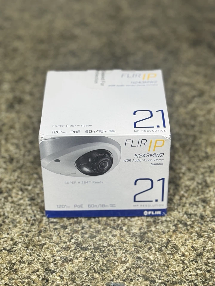 FLIR N243MW2 HD PoE Dome Security Camera 2.1MP 60ft Night Vision - Image 1 of 2