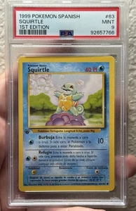 1999 Pokemon Spanish 1st Edition Squirtle #63 PSA 9 Base Set - Picture 1 of 2