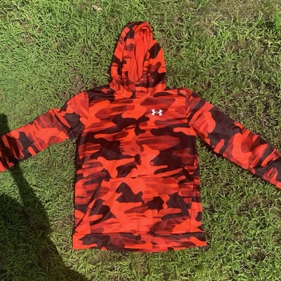 Under Armour Sudadera Naranja Brillante y Negro Con Capucha YXL Suelta Foto 1 de 4