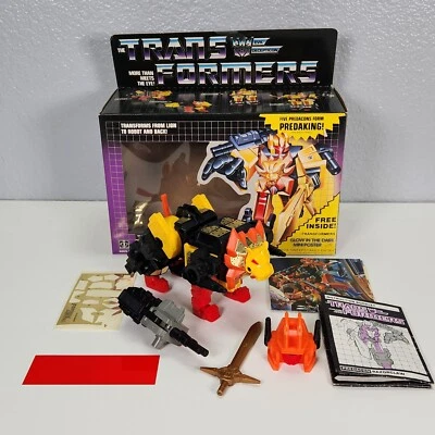 Razorclaw With Box 100% Complete 1986 Vintage G1 Transformers Figure PREDAKING ! - Image 1 of 4