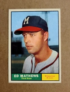 1961 Topps Ed Ed Eddie Mathews 120 Vintage Baseballkarte Boston Braves NM-MINT SCHÖN - Bild 1 von 11