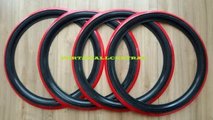 4X12" Black&Red Whitewall Port-o-wall tyre insert trim Austin mini Free P&P. - Picture 1 of 2