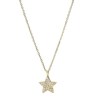 NEW FOSSIL GOLD TONE,CHAIN,STAR PENDANT NECKLACE+CRYSTAL PAVE- JF01630710 - Picture 1 of 3