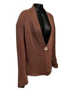 BRUNELLO CUCINELLI Pullover Leinen braun Strickjacke langarm braun Knopf XL - Bild 1 von 14