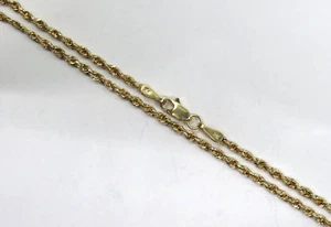 ❤ L@@K schöne funkelnde echte 14k Gelbgold Seil Kette Halskette 20,75" Unisex - Bild 1 von 14