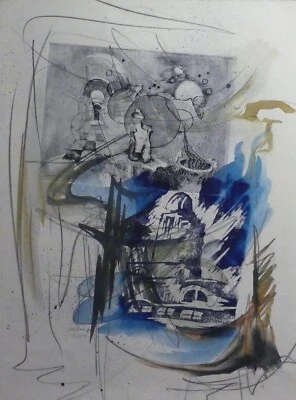 Astronomie und Kunst, Horst Uhlemann, Mischtechnik 70 x53  , 2001 - Bild 1 von 3