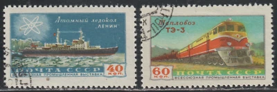 Russia 1958 SC# 2162 - 2163 - Atomic Icebreaker - Diesel Locomotive  Used # 193 - Image 1 of 2