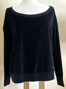 Joy Lab Sweatshirt Women's Large Soft Velour Long-Sleeve Relaxed Fit Black - Picture 1 of 6