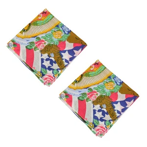 2 pcs 100% Cotton Paisley Bandanas double sided "Guadalupe" scarf Handkerchief - Picture 1 of 2