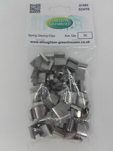 50 Stainless Steel Spring "G" Greenhouse Glazing Clips Elite Band Glass Fixings