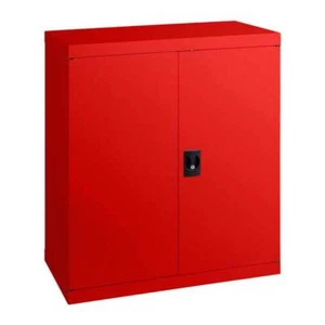 New Economy Stationery Cupboard Steel Adjustable Shelves 2D 1.02m High Red - Picture 1 of 3