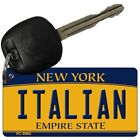 Italian New York Novelty Metal Aluminum Key Chain License Plate Tag Art