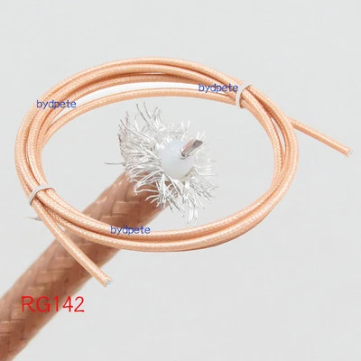 RG-400 RG400 Coax Cable Sliver Plated Double Shielded 50ohm Brown Jacket 1Meter - Image 1 of 4