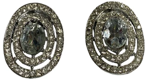 Vintage Oval Rhinestone Shoe/Dress Clips Mint Condition 1 12/" - Bild 1 von 2