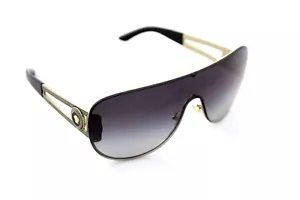 NEW Genuine VERSACE Rock Icons Pale Gold Shield Metal Sunglasses VE 2166 1252/8G - Picture 1 of 10