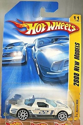 Hot Wheels #11 2008 nuevos modelos 11/40 Acura NSX variación blanca con 10 radios blancos Foto 1 de 4
