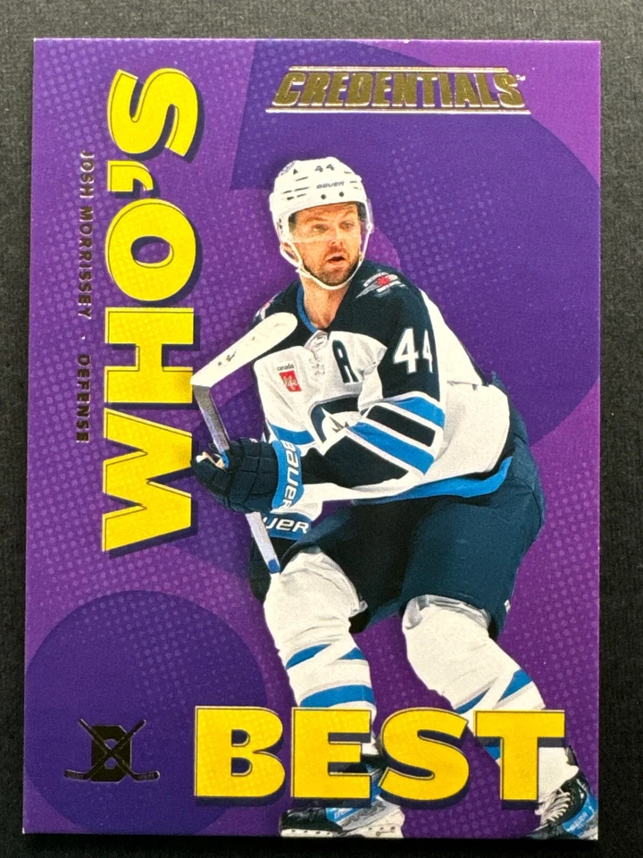2023-24 UD Credentials Josh Morrissey Who's Best #WB-JM Winnipeg Jets - Image 1 of 2