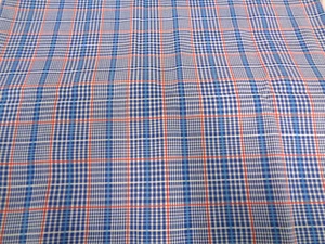Vtg - NOS - Lightweight Red & Blue Plaid Cotton Blend Fabric - 44" x 90" - Picture 1 of 3