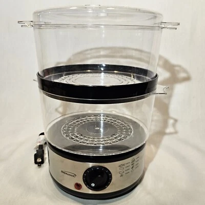 Brentwood TS-1005 2-Tier 5 Quart Electric Food Steamer, Stainless Steel, 400W - Image 1 of 4
