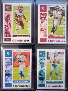 2020 CHRONICLES FOOTBALL - COLOR - BRONZE GREEN PINK TEAL - SET PYC PICK CARD RC