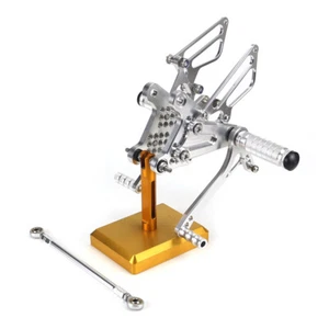 CNC Footpegs Footrest Rearset Pedal For Kawasaki Ninja ZX6R ZX636 2009-2021 Silv - Picture 1 of 6