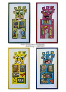 James Rizzi - Tower 1993 - komplett - in vier hochwertigen Metallrahmen - Picture 1 of 7