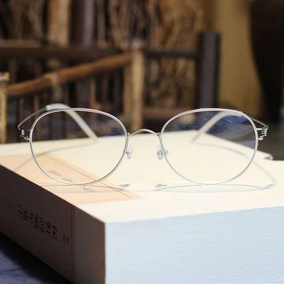Men's aviator silver black titanium alloy eyeglasses retro women's clear glasses - Image 1 of 4