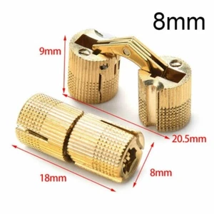 4pcs 8mm Brass Hidden Barrel Hinge Invisible Hinge Concealed for Boxes - Picture 1 of 3