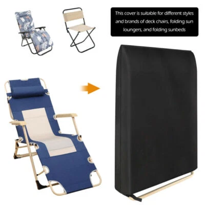 Folding Reclining Chair Cover Sun Lounger Storage Bag Outdoor Garden Waterproof