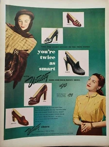 Anuncio impreso de zapatos de vitalidad vintage 1947 decoración artística efímera Chanda Gaye Berwick - Imagen 1 de 1