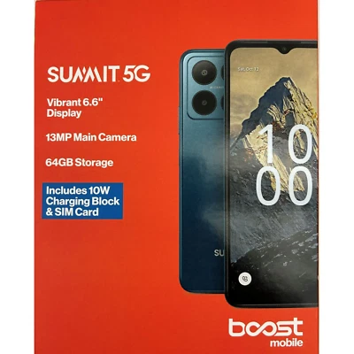 QUALITYONE Summit 5G, 64GB, Blue - Boost Mobile Prepaid Smartphone - Brand New