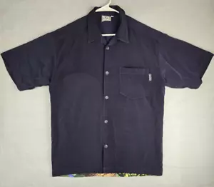 Camisa informal con botones Rietveld EE. UU. para hombre L azul marino manga corta sirena hawaiana - Imagen 1 de 10