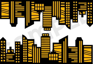 🍰Comic Superhero City Skyline🍰 Edible Cake Topper Batman Avengers A4 - Picture 1 of 1