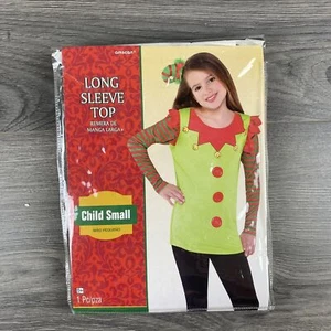 Kid's Holiday Elf Christmas Long Sleeve Child Small Shirt Top Dress Up Holiday - Picture 1 of 8