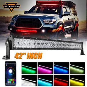 Barra de luz LED AUXBEAM 42" pulgadas 5D RGB todoterreno para Jeep Wrangler JL JK TJ YJ CJ LJ - Imagen 1 de 12