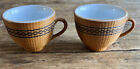 2 Antique Chinese tea cup pine needle basket weave gorgeous- gorgeous