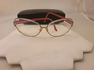 Ladies Vtg Retro Oversized Red WIRE RIM RALPH LAUREN Eyeglasses Frames + Case - Picture 1 of 9