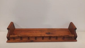 Vintage Ethan Allen 29" Antiqued Old Tavern Pine Wall Shelf Plate Rail Rack - Picture 1 of 13
