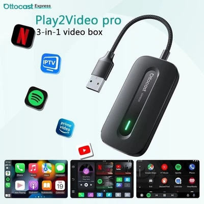 OTTOCAST Play2Video Pro Carplay Android Auto Car TV Mate YouTube Netflix e IPTV - Immagine 1 di 4