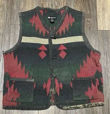 VTG Banana Republic Cabinwear Pendleton Blanket Wool Vest Mens L Claw Button - Image 1 of 4