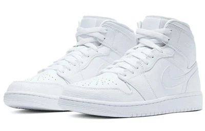 Size 13 - Jordan 1 Mid Triple White - 554724-130 - Image 1 of 4