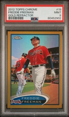2012 Topps Chrome - Freddie Freeman #19 Gold Refractor /50. PSA 9. - Image 1 of 2