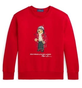Polo Ralph Lauren Little & Big Boys Polo Bear Fleece Sweatshirt Color Red NWT - Picture 1 of 2